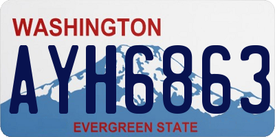 WA license plate AYH6863