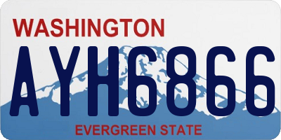 WA license plate AYH6866