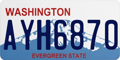 WA license plate AYH6870
