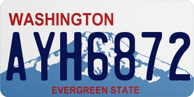 WA license plate AYH6872