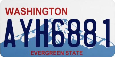 WA license plate AYH6881