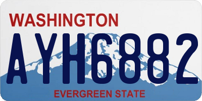 WA license plate AYH6882