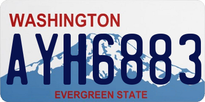 WA license plate AYH6883