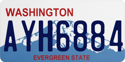 WA license plate AYH6884