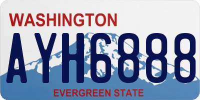 WA license plate AYH6888