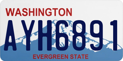 WA license plate AYH6891