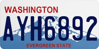 WA license plate AYH6892
