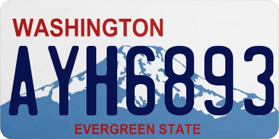 WA license plate AYH6893