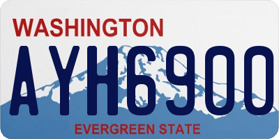 WA license plate AYH6900