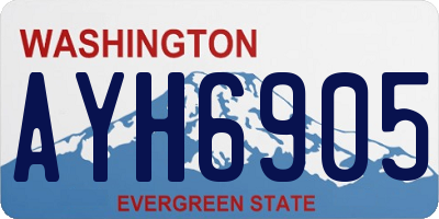 WA license plate AYH6905