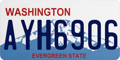 WA license plate AYH6906