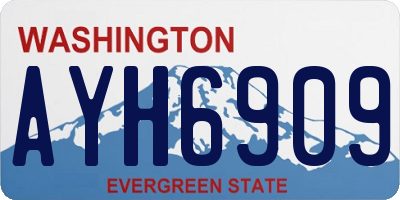 WA license plate AYH6909