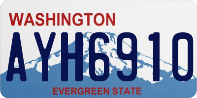 WA license plate AYH6910