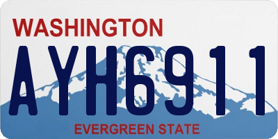 WA license plate AYH6911