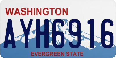WA license plate AYH6916