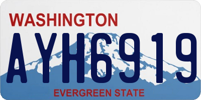 WA license plate AYH6919