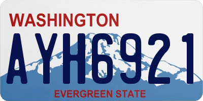 WA license plate AYH6921