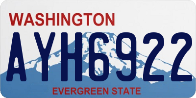 WA license plate AYH6922