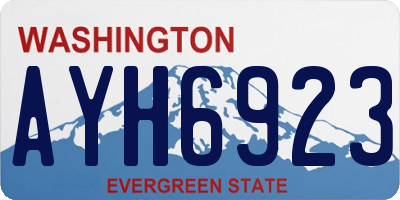 WA license plate AYH6923