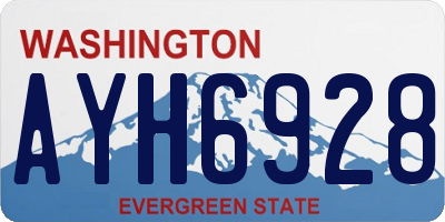 WA license plate AYH6928
