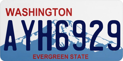 WA license plate AYH6929