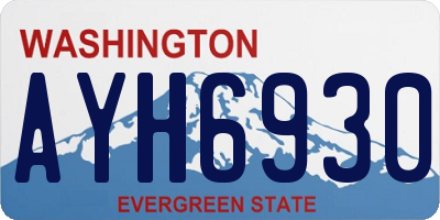 WA license plate AYH6930