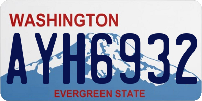 WA license plate AYH6932