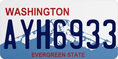 WA license plate AYH6933
