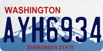 WA license plate AYH6934