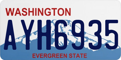 WA license plate AYH6935