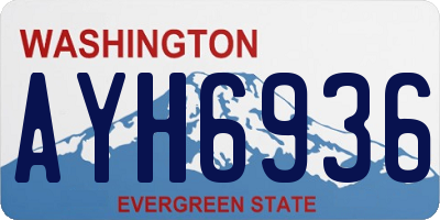 WA license plate AYH6936