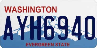 WA license plate AYH6940