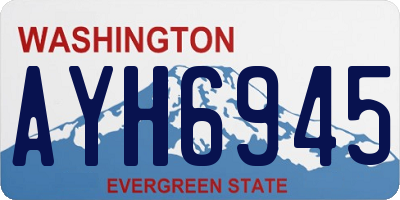 WA license plate AYH6945