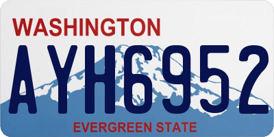 WA license plate AYH6952