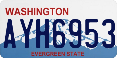 WA license plate AYH6953