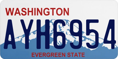WA license plate AYH6954