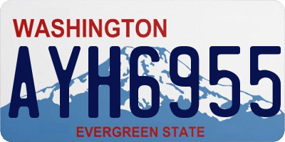 WA license plate AYH6955