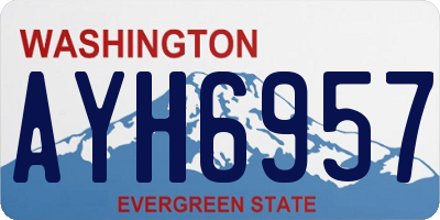 WA license plate AYH6957