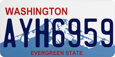 WA license plate AYH6959