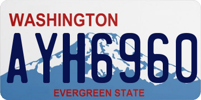 WA license plate AYH6960