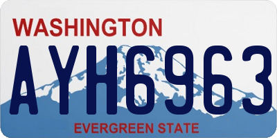 WA license plate AYH6963