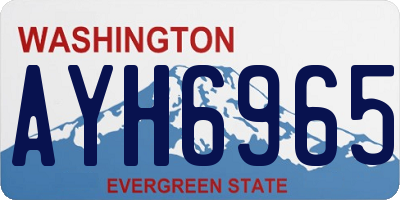 WA license plate AYH6965