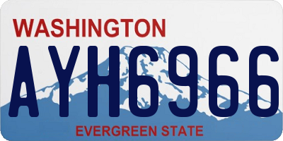 WA license plate AYH6966
