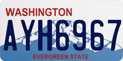 WA license plate AYH6967