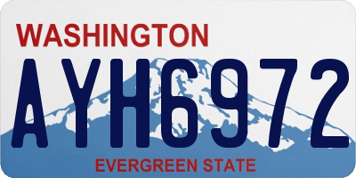 WA license plate AYH6972