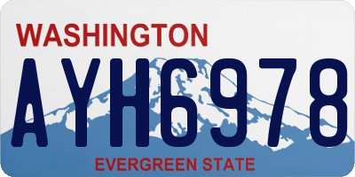 WA license plate AYH6978