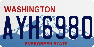 WA license plate AYH6980
