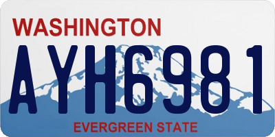 WA license plate AYH6981