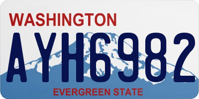 WA license plate AYH6982