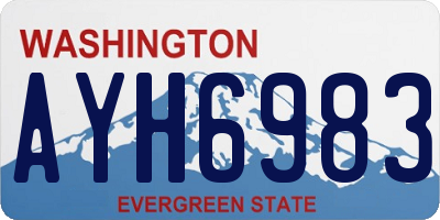 WA license plate AYH6983